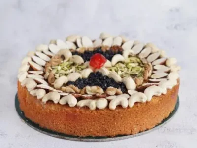 dry almonds variety cake